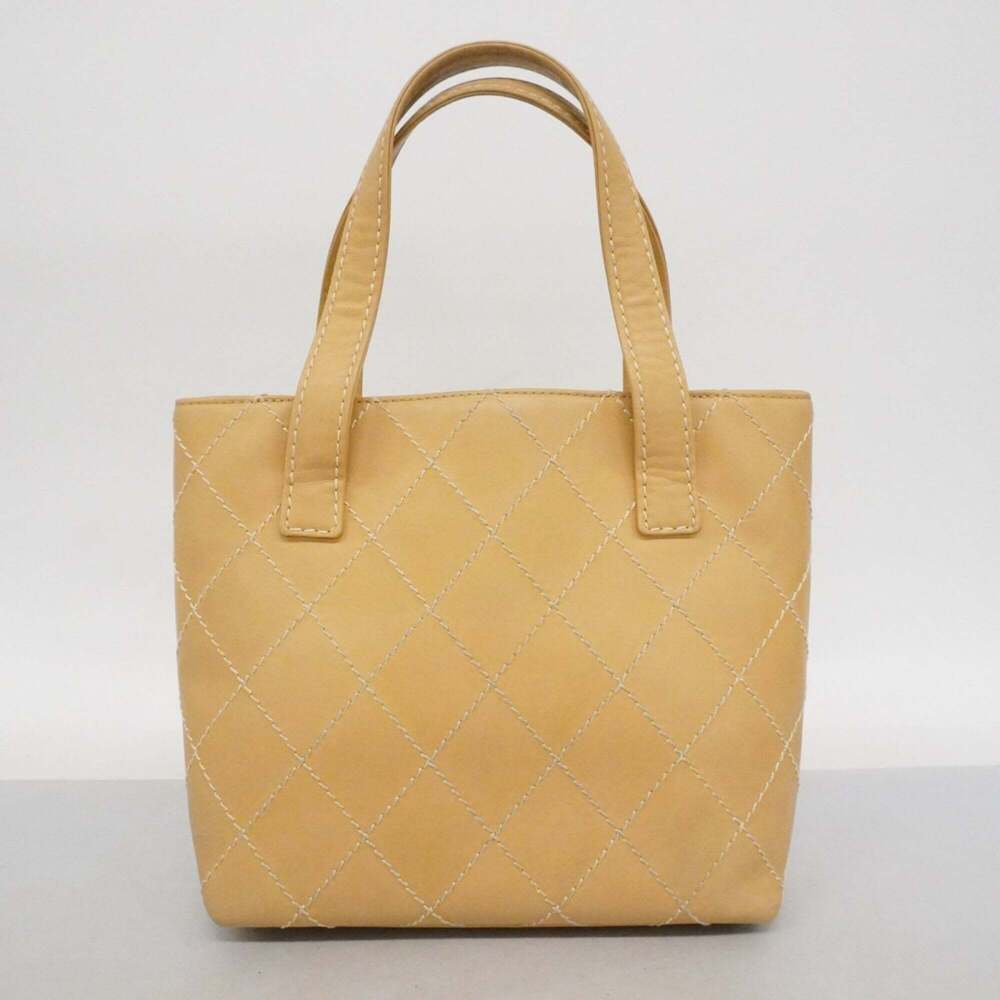CHANEL Cream Lambskin Leather Tote Bag - Picture 14 of 14